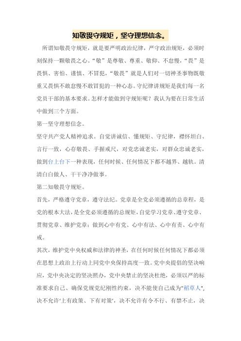 知敬畏守规矩