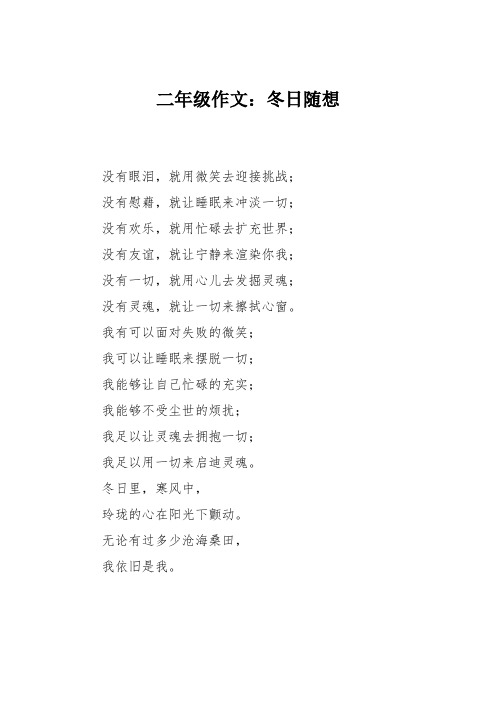 二年级作文：冬日随想