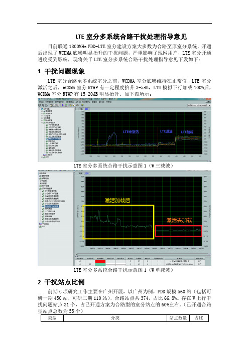 LTE室分多系统合路干扰处理指导意见V3