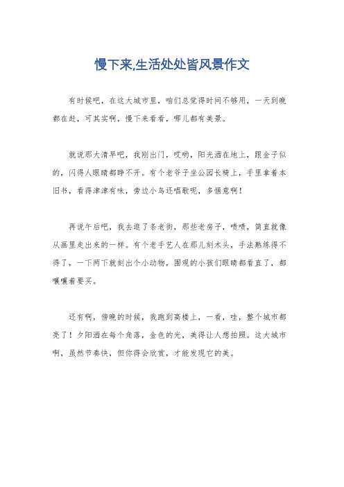 慢下来,生活处处皆风景作文