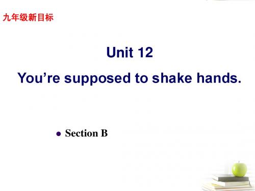 2012年九年级英语上册__unit12《You_are_supposed_to_shake_hands》Section_B精品课件_人教新目标版
