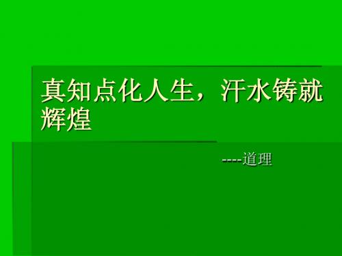 真知点化人生,汗