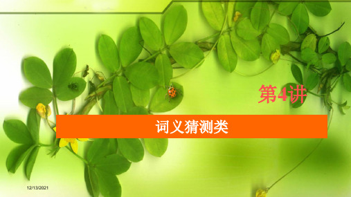 高考英语大二轮复习 冲刺经典专题 语篇部分 专题一 阅读理解 第4讲 词义猜测类课件