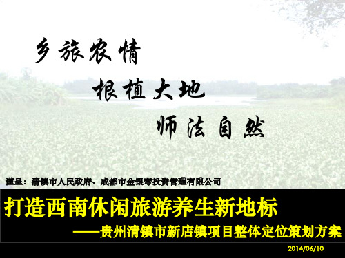 贵州省清镇市新店镇新型城镇化项目整体定位及发展战略2014-6-10