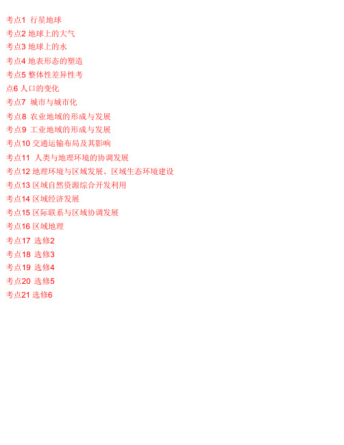 2014年高考地理分类题库完整版(可组卷)