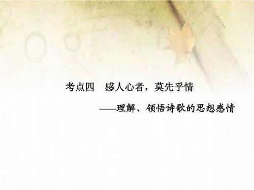 古代诗歌鉴赏 第二章 第二节  考点四