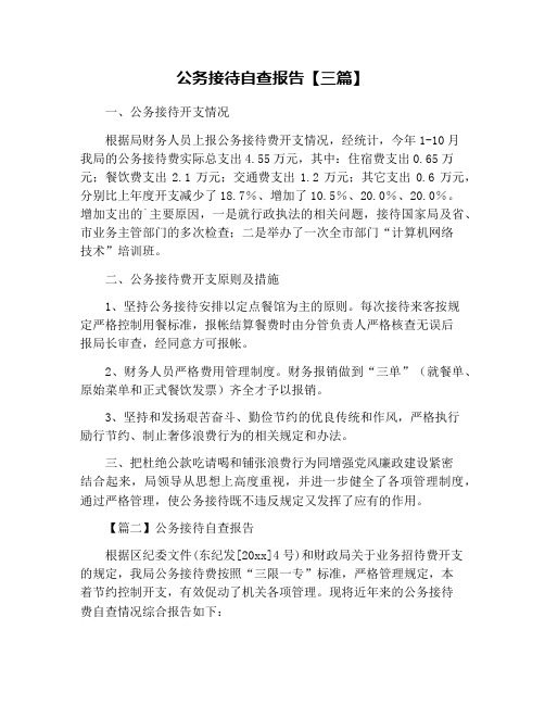 公务接待自查报告【三篇】