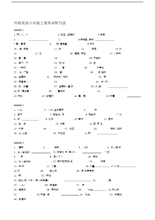 (完整word版)外研版八年级的英语单词表(听写版).docx