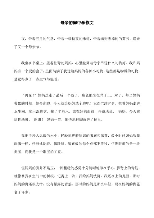母亲的脚中学作文