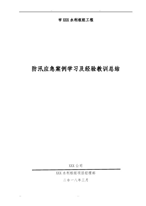 防汛应急案例学习与经验教训总结