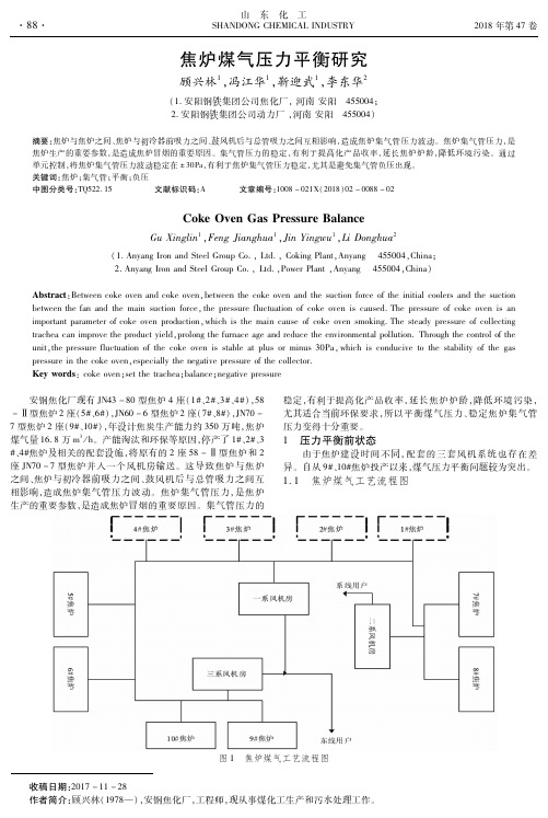 焦炉煤气压力平衡研究