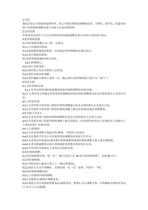 组织架构与定岗定编管理办法