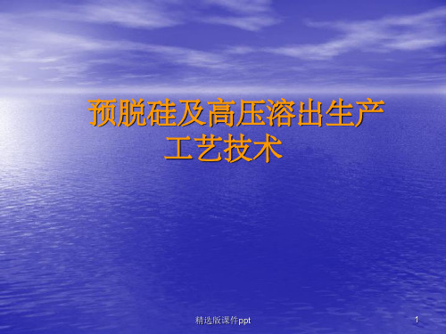 预脱硅及高压溶出生产工艺技术