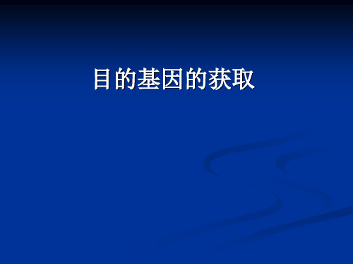 目的基因的获取