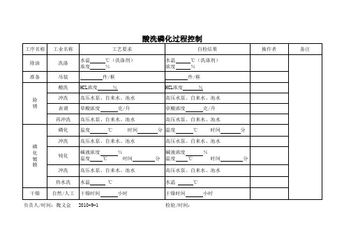 酸洗过程检验记录