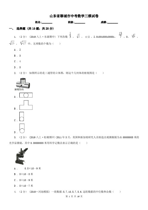 山东省聊城市中考数学三模试卷