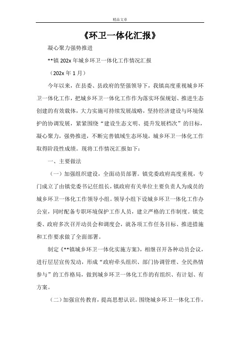 《环卫一体化汇报》