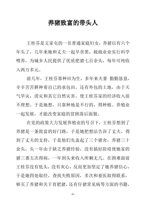 养猪致富的带头人