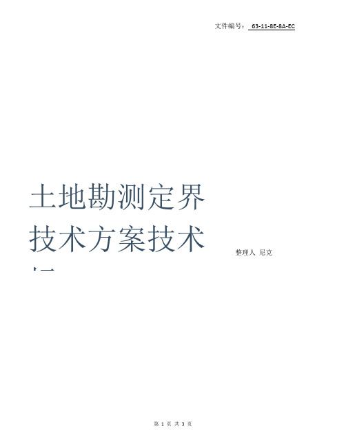 整理土地勘测定界技术方案(技术标)