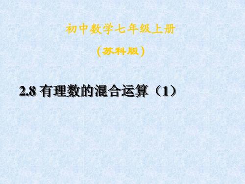 2.8有理数的混合运算(1)