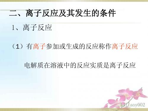 离子反应及其发生的条件
