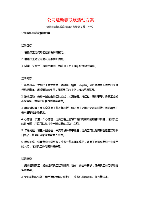 公司迎新春联欢活动方案3篇