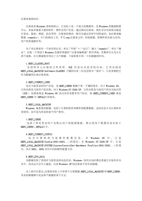 注册表基础知识