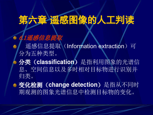 遥感第六章遥感图像的人工判读