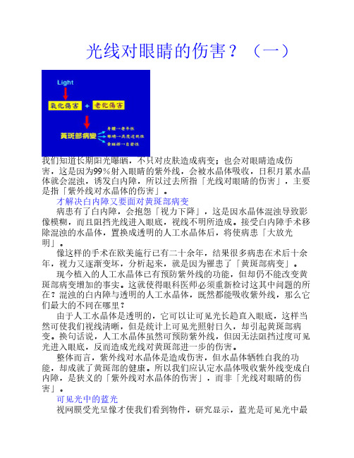 光线对眼睛的伤害？ (一)