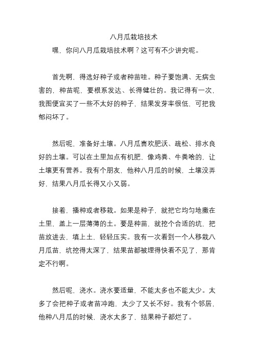 八月瓜栽培技术