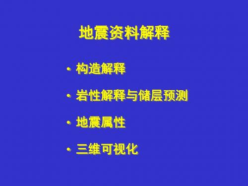 【2019年整理】地震资料解释