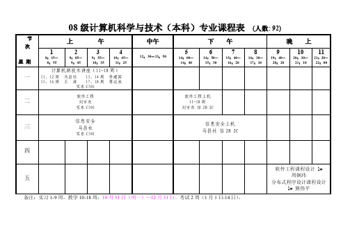 （本科）专业课程表-华南师范大学-物理与电信工程学院