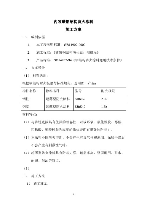 防火涂料方案