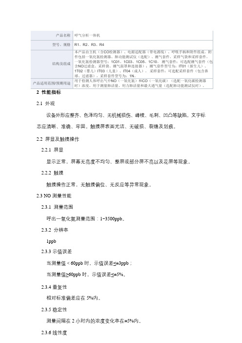 呼气分析一体机产品技术要求瑞普医疗