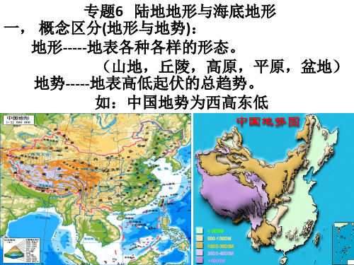 专题6陆地地形与海底地形