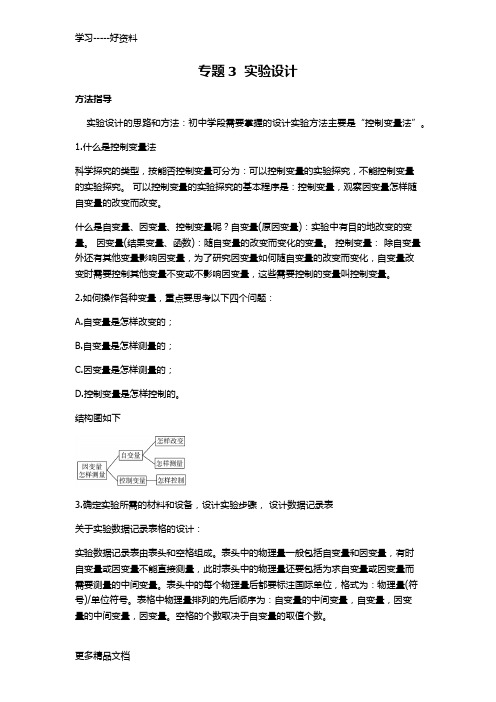 最新北京中考物理热点专题突破实验探究题专题二实验设计与证伪实验
