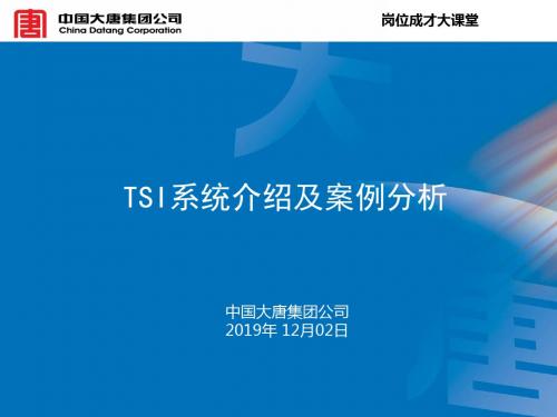 岗位成才大课堂第11讲课件-TSI系统介绍及案例分析