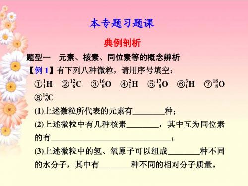 河北省行唐县高一化学 专题1 本专题习题课 苏教版
