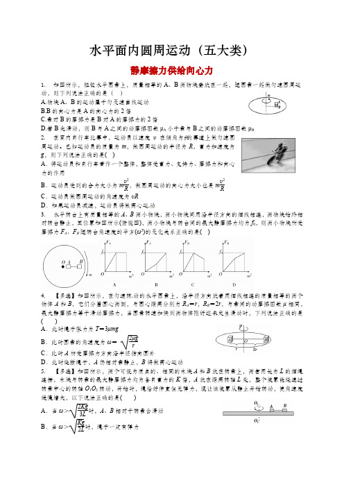 水平面内圆周运动(五大类)