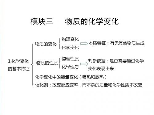 【2019年中考化学考点清单】总复习精编课件模块3)物质的化学变化