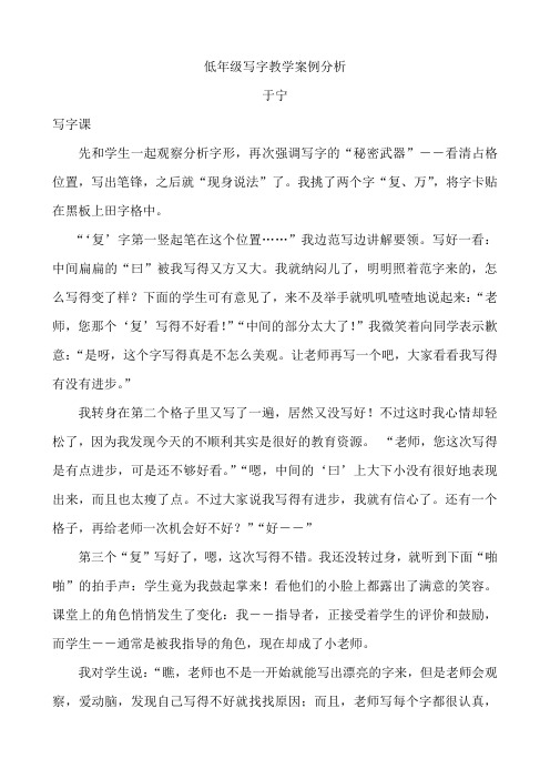 低年级写字教学案例分析