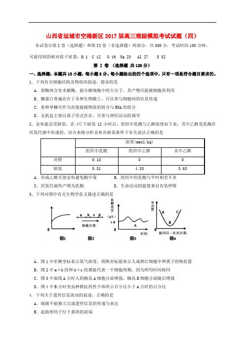 山西省运城市空港新区高三理综模拟考试试题(四)