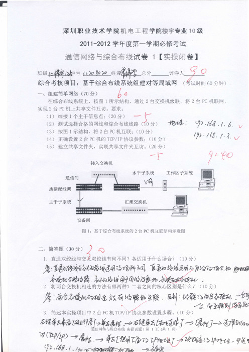 (6)--通信网络与综合布线—期末实操试卷1--学生作品