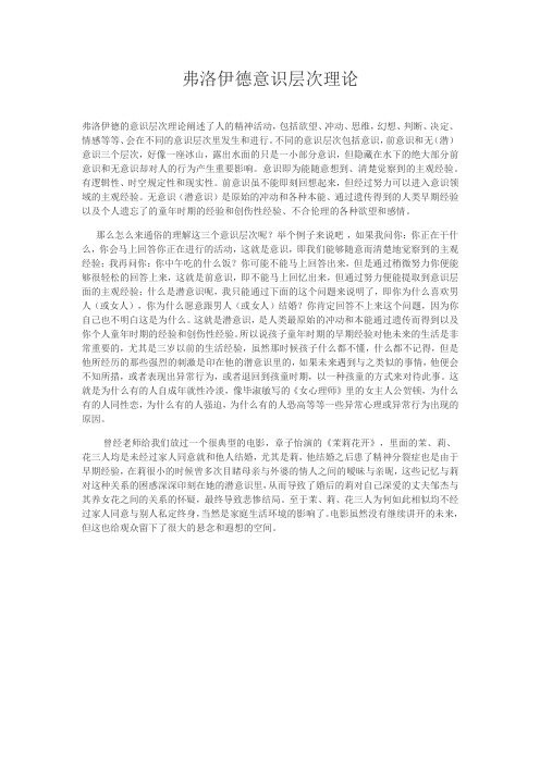 弗洛伊德意识层次理论