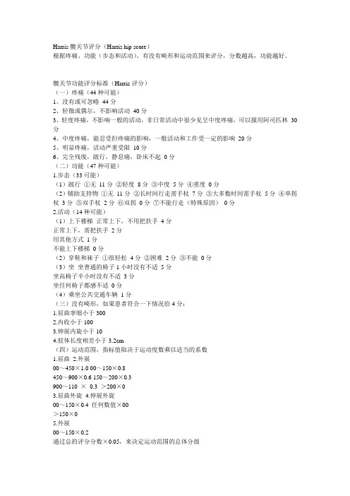 脊柱、髋关节功能评分