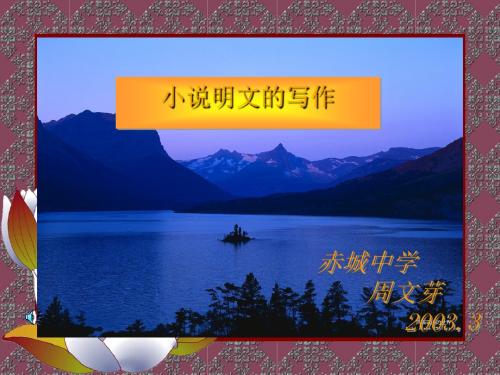 初中作文指导：小说明文的写作PPT课件