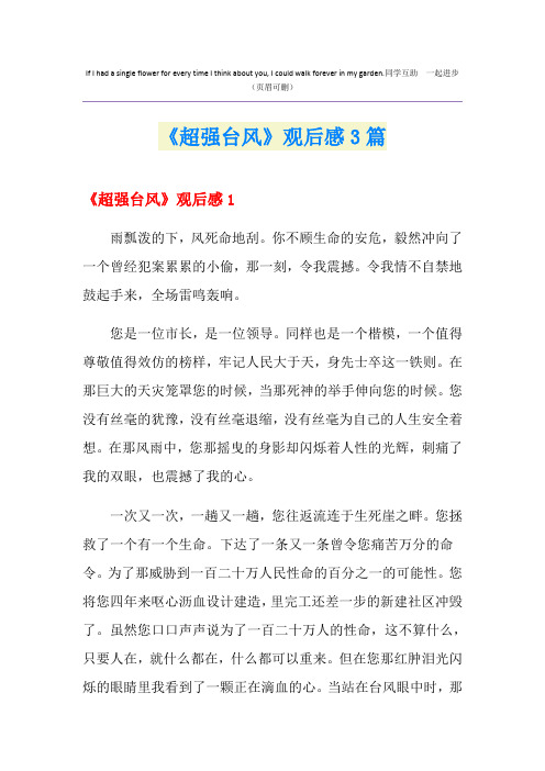 《超强台风》观后感3篇