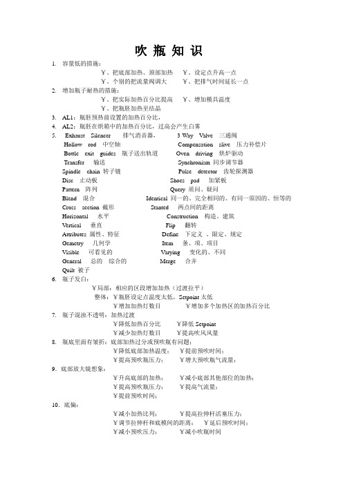 PET吹瓶常见问题处理