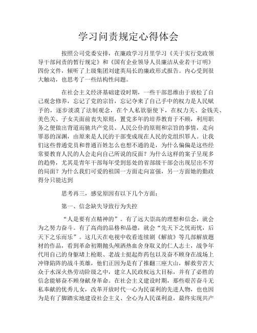 学习问责规定心得体会