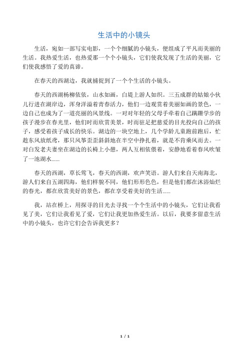 生活中的小镜头(仿写)